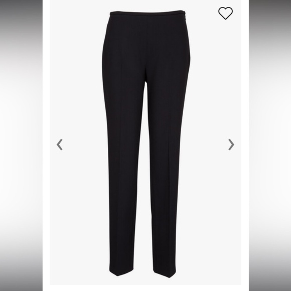 Michael Kors Black Pleated Wool Straight Leg Fitted‎ Tailored Trousers Size 8
